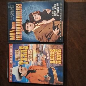 2 Oldies DVDs - Under Texas Skies, Riders Of The North & Man From Headquarters